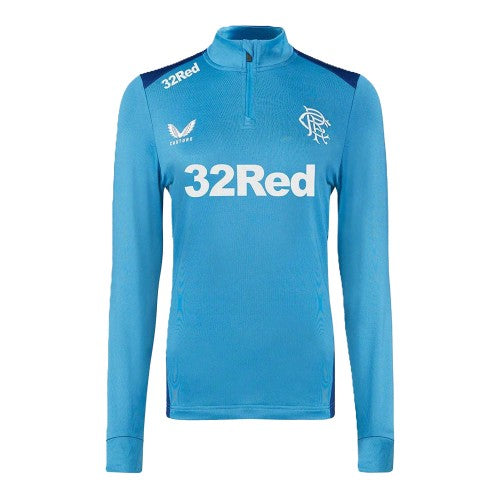 Front - Castore Unisex Adult 2023/2024 Rangers FC Quarter Zip Training Midlayer