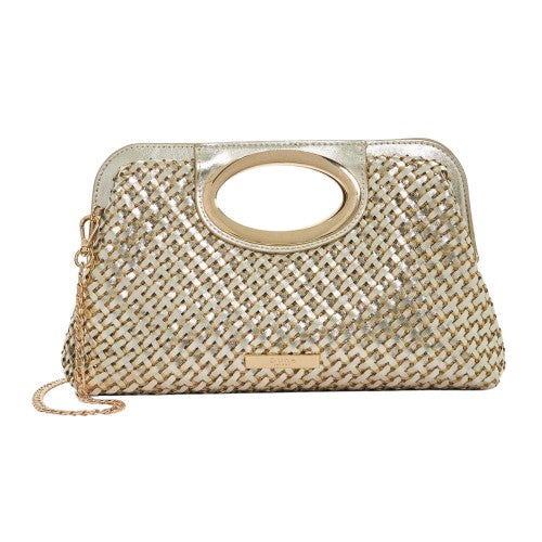 Front - Dune London Womens/Ladies Ellsaz Metallic Clutch Bag