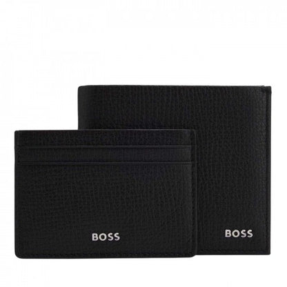 Front - Boss Cow Leather Anniversary/Birthday Wallet and Card Holder Set (Pack of 2)