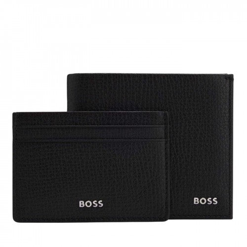 Front - Boss Cow Leather Anniversary/Birthday Wallet and Card Holder Set (Pack of 2)