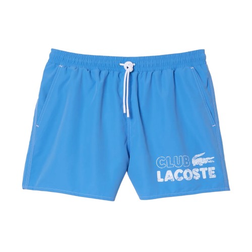 Front - Lacoste Mens Quick Dry Swimming Trunks