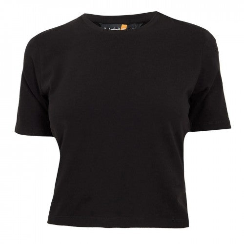 Front - Timberland Womens/Ladies Crew Neck Short-Sleeved Crop Top