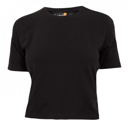 Front - Timberland Womens/Ladies Crew Neck Short-Sleeved Crop Top