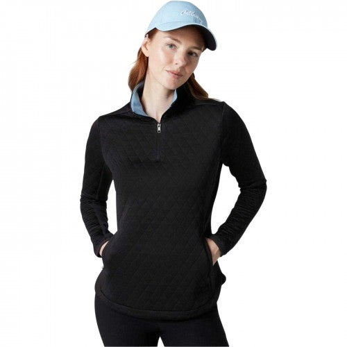 Front - Callaway Womens/Ladies Funnel Neck Raglan Golf Sweatshirt