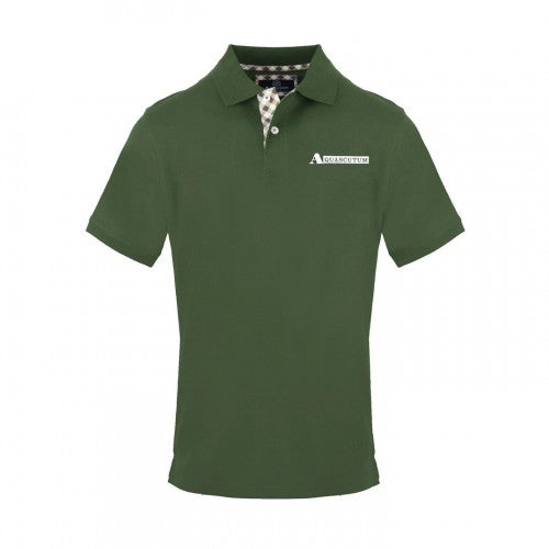Front - Aquascutum Mens Logo Collared Short-Sleeved Polo Shirt