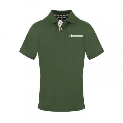Front - Aquascutum Mens Logo Collared Short-Sleeved Polo Shirt