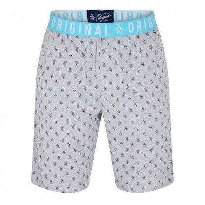 Front - Original Penguin Mens All Over Logo Pyjama Shorts
