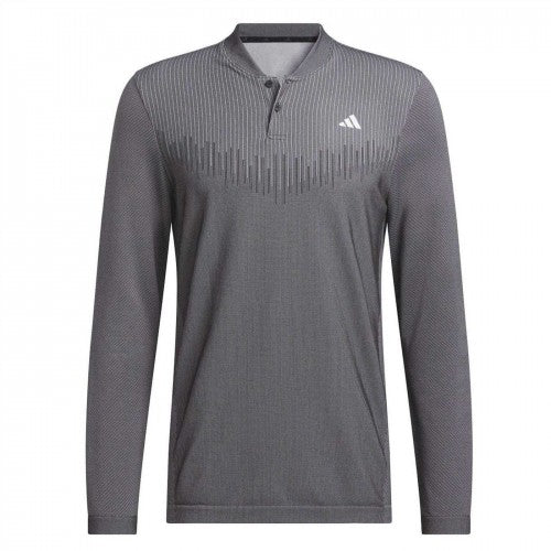 Front - Adidas Mens Ultimate365 Tour PrimeKnit Performance Long-Sleeved Polo Shirt