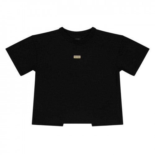 Front - Calvin Klein Childrens/Kids Badge Crew Neck T-Shirt