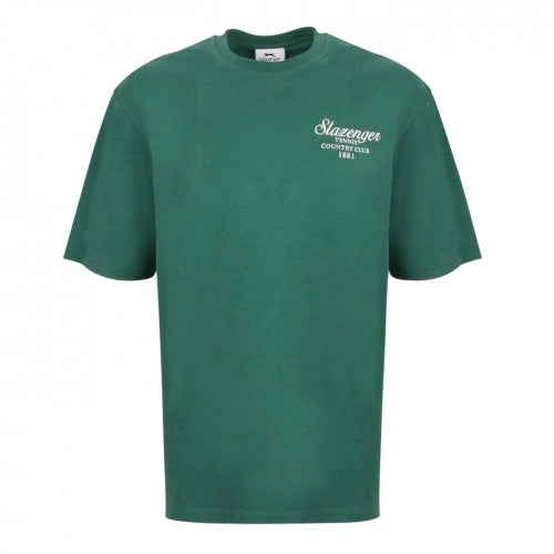 Front - Slazenger Mens Embroidered Oversized Tennis T-Shirt