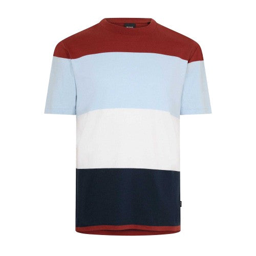 Front - Boss Mens Tiburt 444 Colour Block Regular T-Shirt