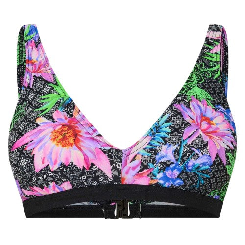 Front - Zoggs Womens/Ladies Floral V Neck Bikini Top