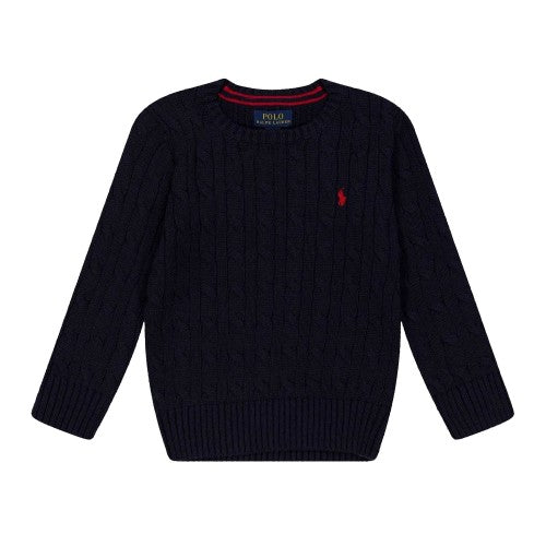 Front - Ralph Lauren Childrens/Kids Cable Knit Regular Jumper