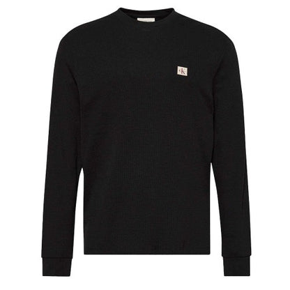 Front - Calvin Klein Mens Waffle Long-Sleeved T-Shirt
