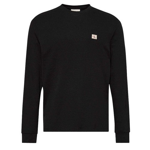 Front - Calvin Klein Mens Waffle Long-Sleeved T-Shirt