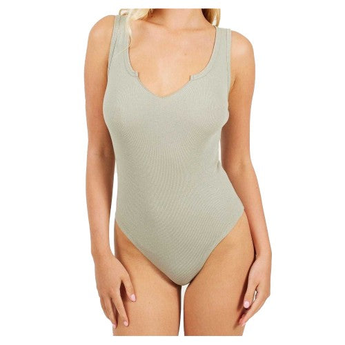 Front - Brave Soul Womens/Ladies Style Notch Neck Sleeveless Bodysuit