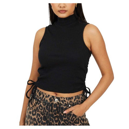Front - Brave Soul Womens/Ladies Ribbed High Collar Top