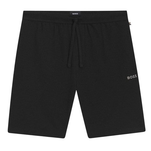 Front - Boss Mens Waffle Relaxed Fit Shorts