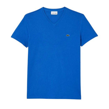 Front - Lacoste Mens Pima Logo Lightweight V Neck T-Shirt