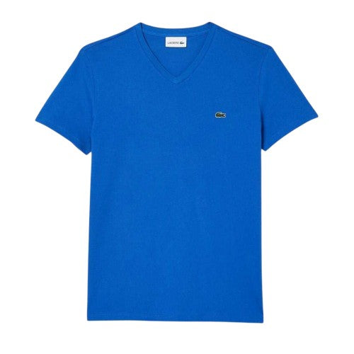 Front - Lacoste Mens Pima Logo Lightweight V Neck T-Shirt