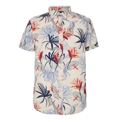 Front - Bench Mens Floral Collared Regular Shirt