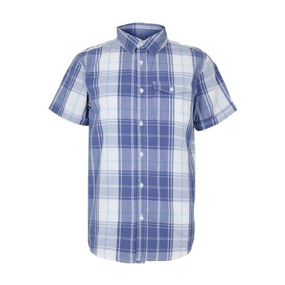 Front - Bench Mens Plaid Short-Sleeved Shirt