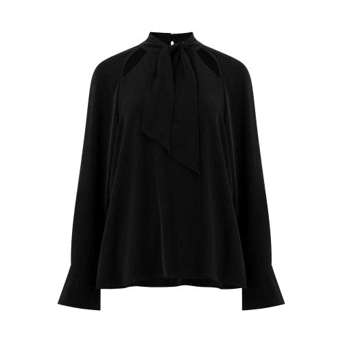 Front - French Connection Womens/Ladies Carmen Tie Neck Long-Sleeved Blouse