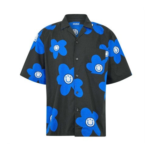 Front - Hugo Mens Flowers Short-Sleeved Shirt
