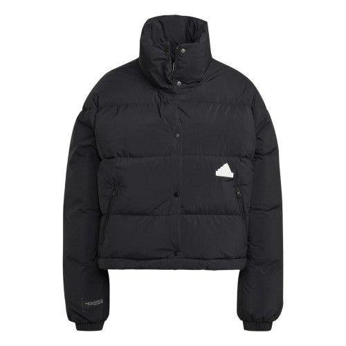 Front - Adidas Womens/Ladies High-Neck Relaxed Fit Puffer Jacket
