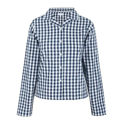 Front - Linea Womens/Ladies Gingham Check Relaxed Fit Long-Sleeved Shirt