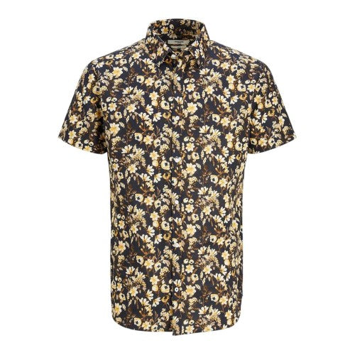 Front - Jack And Jones Mens Floral Regular Summer Shirt