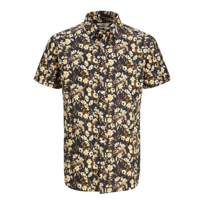 Front - Jack And Jones Mens Floral Regular Summer Shirt