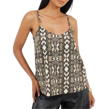 Front - Brave Soul Womens/Ladies Flowy Snake Print Camisole