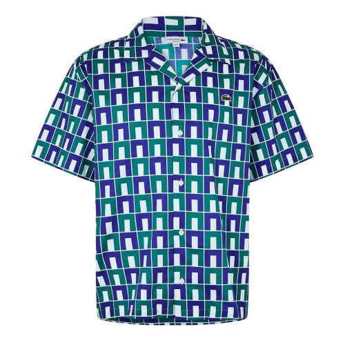 Front - Lacoste Mens Monogram Short-Sleeved Shirt