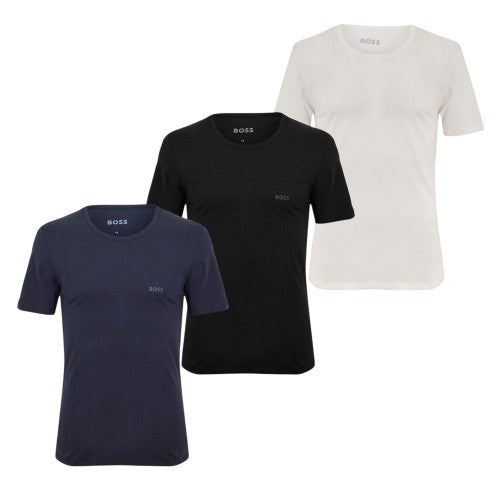 Front - Boss Mens Crew Neck Regular T-Shirt (Pack of 3)