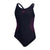 Front - Speedo Girls Placement Muscleback One Piece Swimsuit