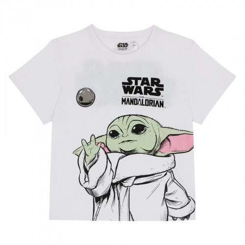 Front - Star Wars The Mandalorian Boys Grogu Cotton Blend T-Shirt