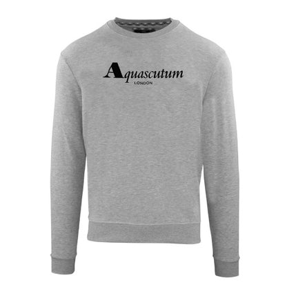 Front - Aquascutum Unisex Adult Bold Ribbed Logo Sweatshirt