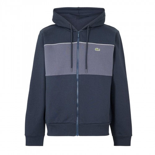 Front - Lacoste Mens Colour Block Full Zip Hoodie