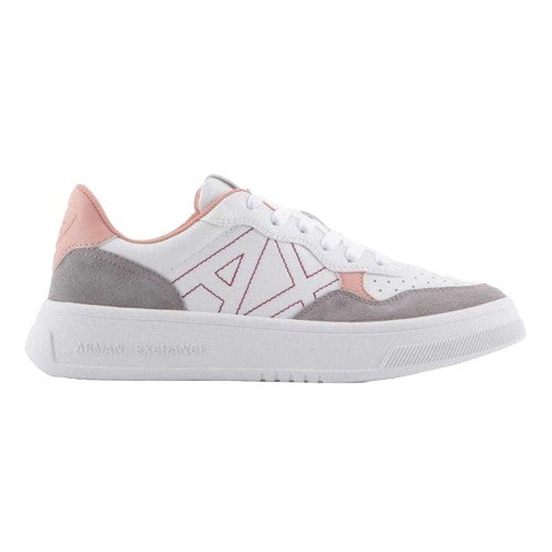 Front - Armani Exchange Womens/Ladies Leather Platform Trainers