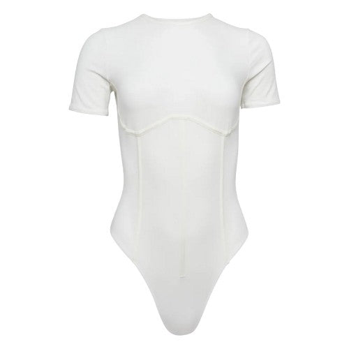 Front - Good American Womens/Ladies Crew Neck Snug Fit Bodysuit