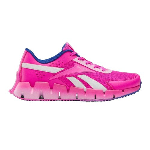 Front - Reebok Girls Zig Dynamica 5 Barbie Mesh Trainers