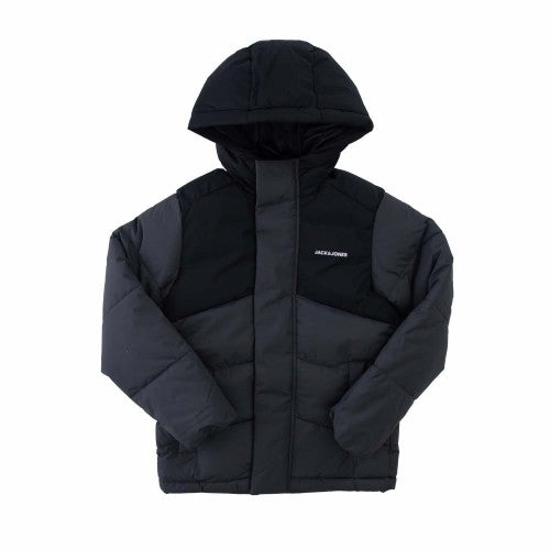 Front - Jack And Jones Boys Otis Hooded Puffer Jacket