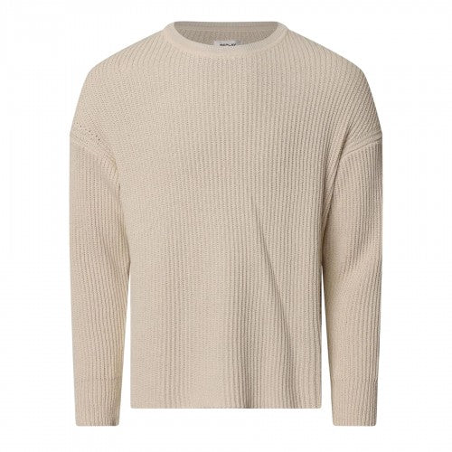 Front - Replay Mens Ribbed Crew Neck Jumper