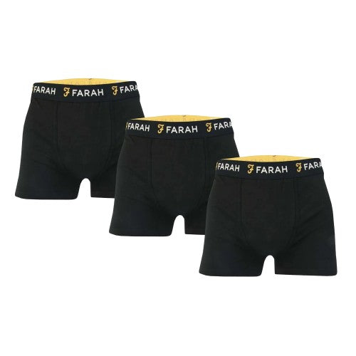 Front - Farah Mens Saginaw Boxer Shorts (Pack of 3)