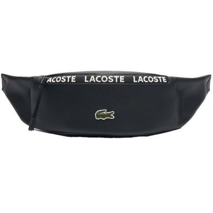 Front - Lacoste Stripe Canvas Logo Waist Bag