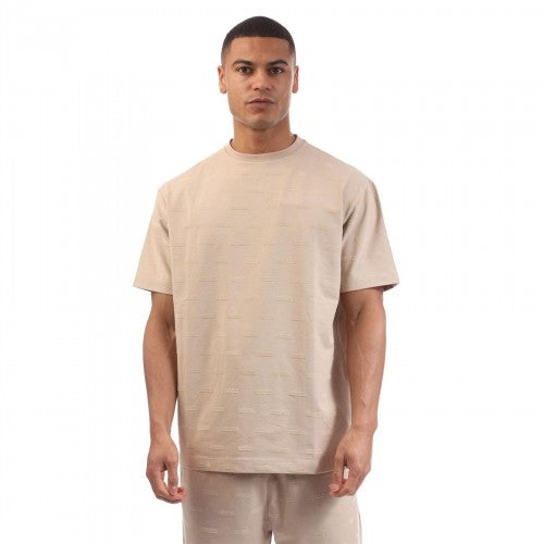 Front - Hugo Mens Logo Embossed Regular T-Shirt