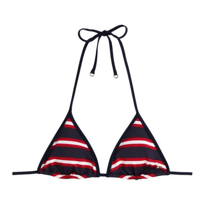 Front - Tommy Hilfiger Womens/Ladies Striped Triangle Cups Bikini Top