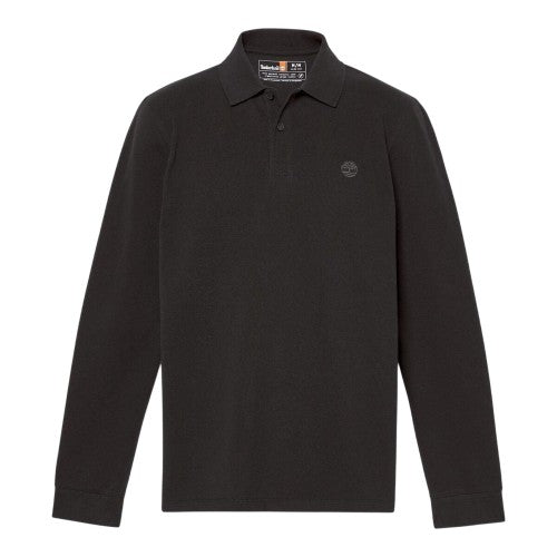 Front - Timberland Mens Ribbed Regular Long-Sleeved Polo Shirt