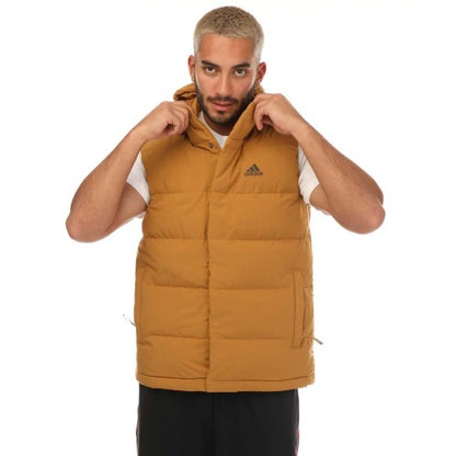 Front - Adidas Mens Helionic Down Hooded Body Warmer